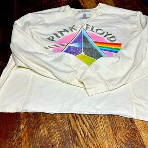 Women’s long sleeve Pink Floyd crop sweatshirt.